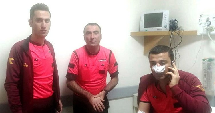 Maçta saldırıya uğrayan hakemin burnu kırıldı