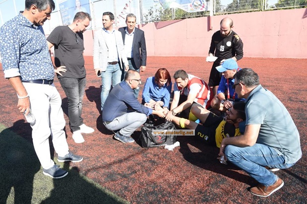 Sporcuya ilk yardım Başkan’dan