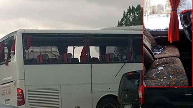 Sarıyer otobüsüne Diyarbakır’da taşlı saldırı