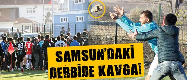 Samsun derbisinde olaylar maçın önüne geçti